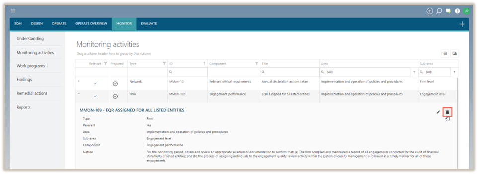 Supprimer l'activité de surveillance.